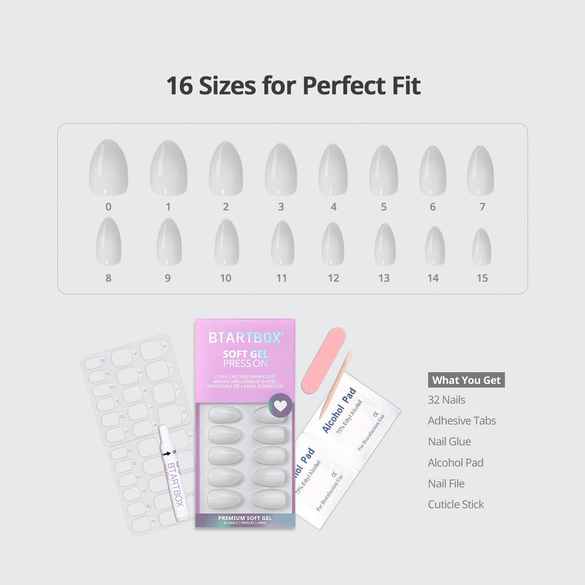 BTArtbox kit with nail glue and tabs for secure long-lasting adhesion