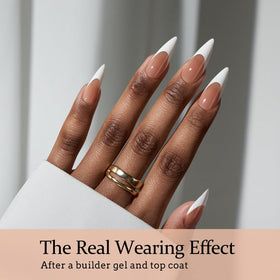BTARTBOXNAILS tips applied on nails during DIY use for fast salon results