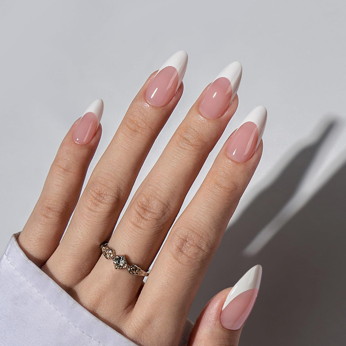 BTARTBOXNAILS close-up on almond tip shape showing precise contour for natural fit