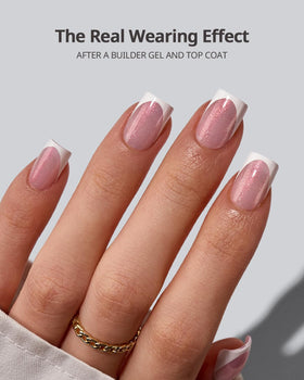 BTArtboxnails close-up of French tip detail showing precise sparkle and salon look