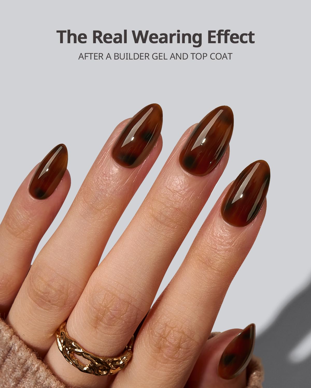 BTArtboxnails close-up of tortoiseshell print highlighting detailed natural look