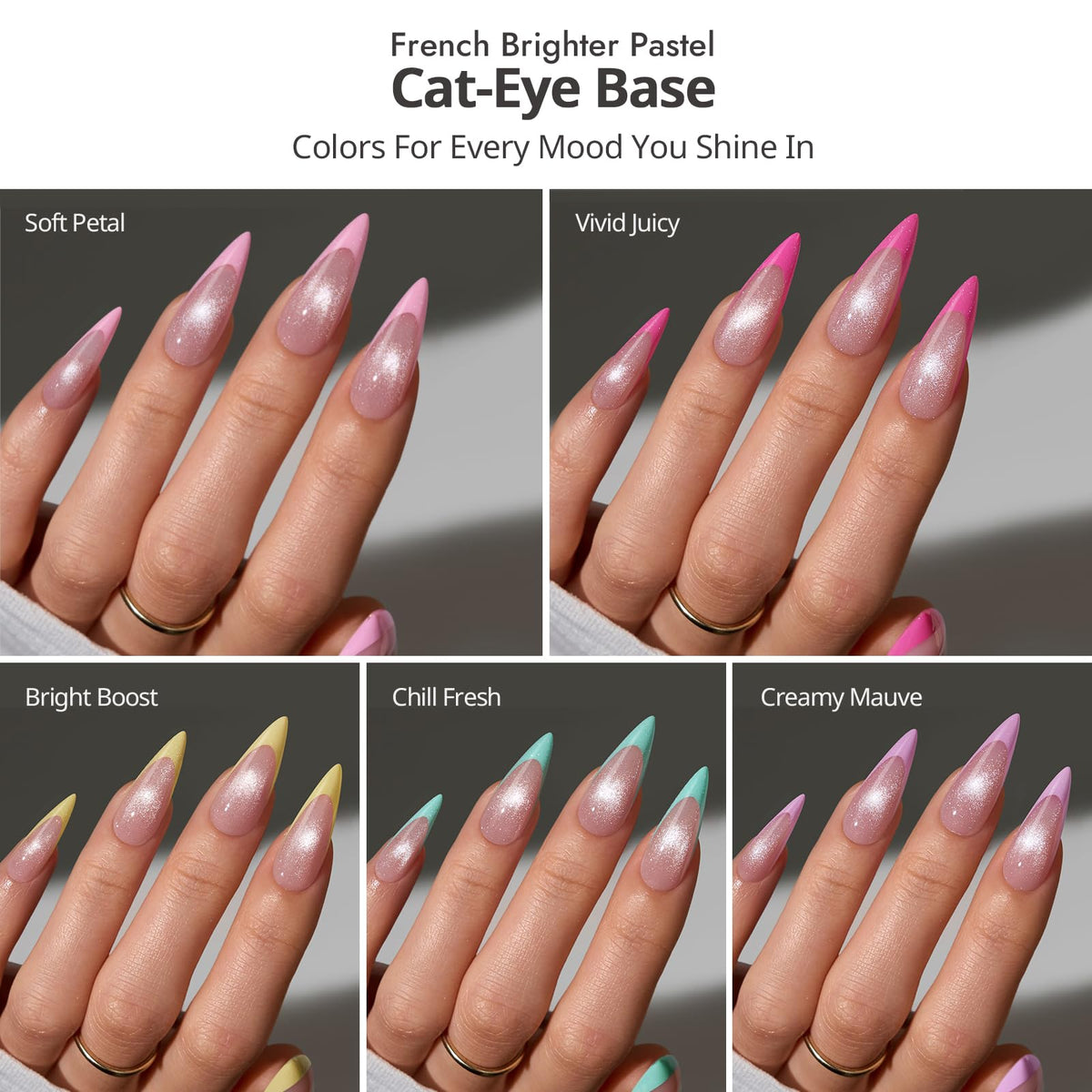 BTArtboxnails close-up of cat-eye shimmer base highlighting glossy texture benefit