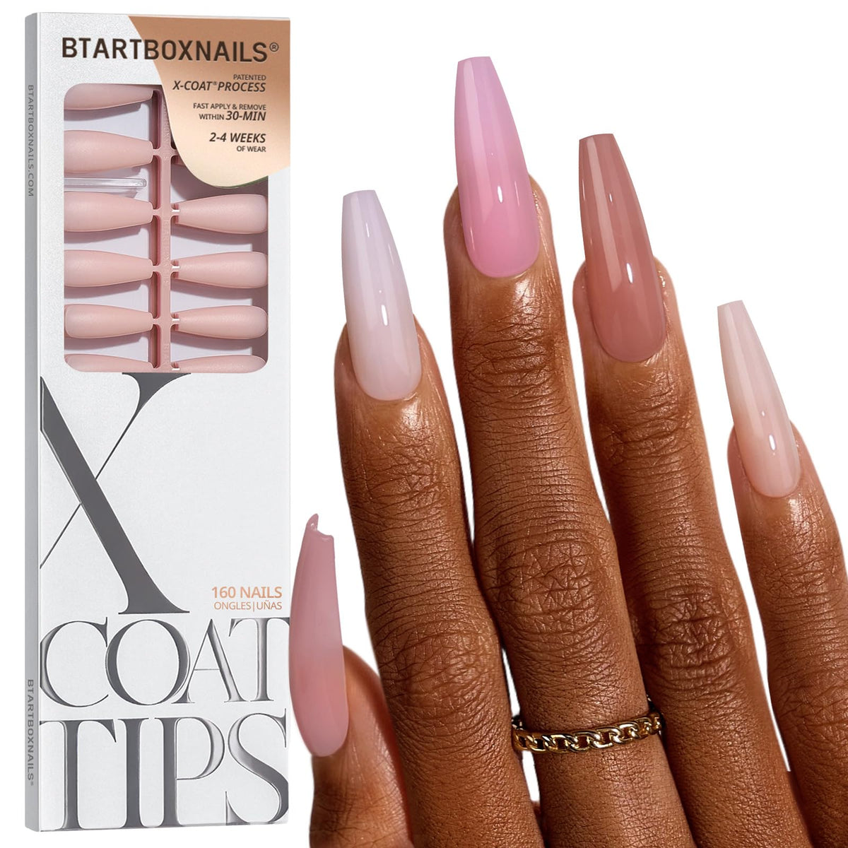 BTArtboxnails front packaging showing 160-piece set and brand benefit