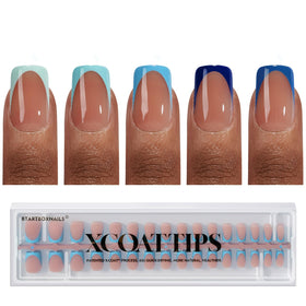 BTArtboxnails front packaging showing 160 blue French tips and benefits