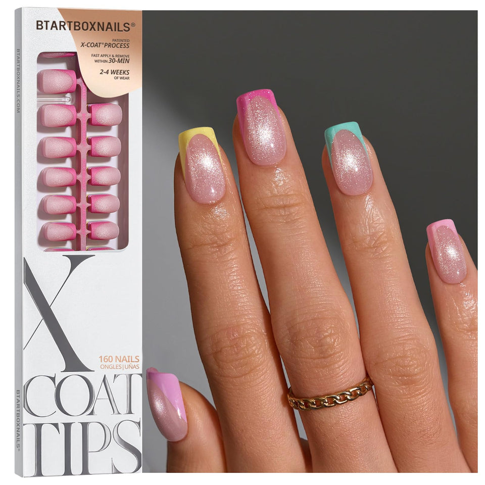 BTArtboxnails front packaging showing brighter pastel French tip set and benefits