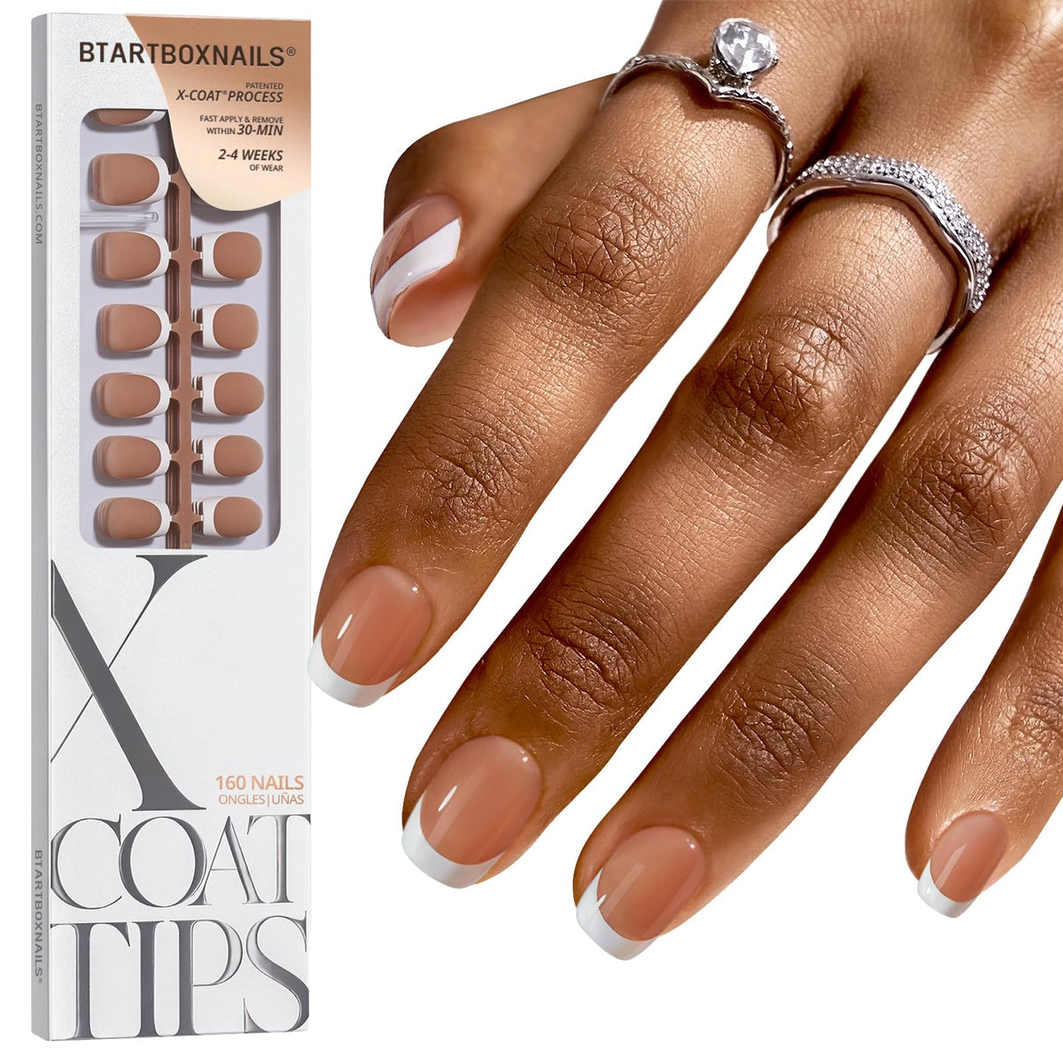 BTArtboxnails front packaging showing brown french tips and set contents benefit fast selection