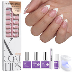 BTArtboxnails kit front packaging showing complete French nail set and benefits