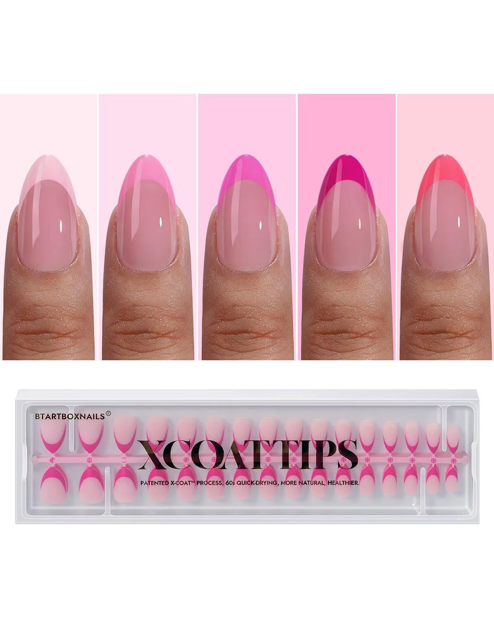 BTArtboxnails front packaging showing 160-piece pink French set and benefit of completeness