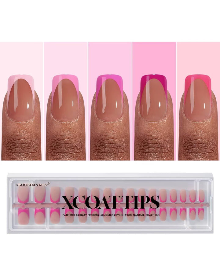 BTArtboxnails front packaging showing 160-piece pink French set and convenience