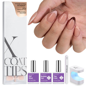 BTArtboxnails front packaging of the full short almond French kit showing contents