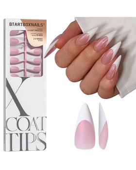 BTArtboxnails front packaging showing 96-piece stiletto French set for quick salon look