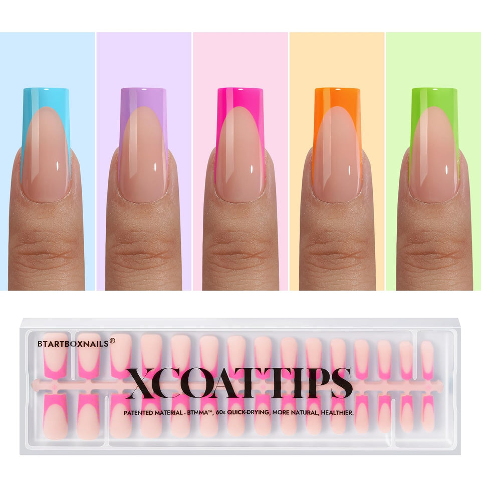 BTArtboxnails front packaging showing XCOATTIPS set and benefits
