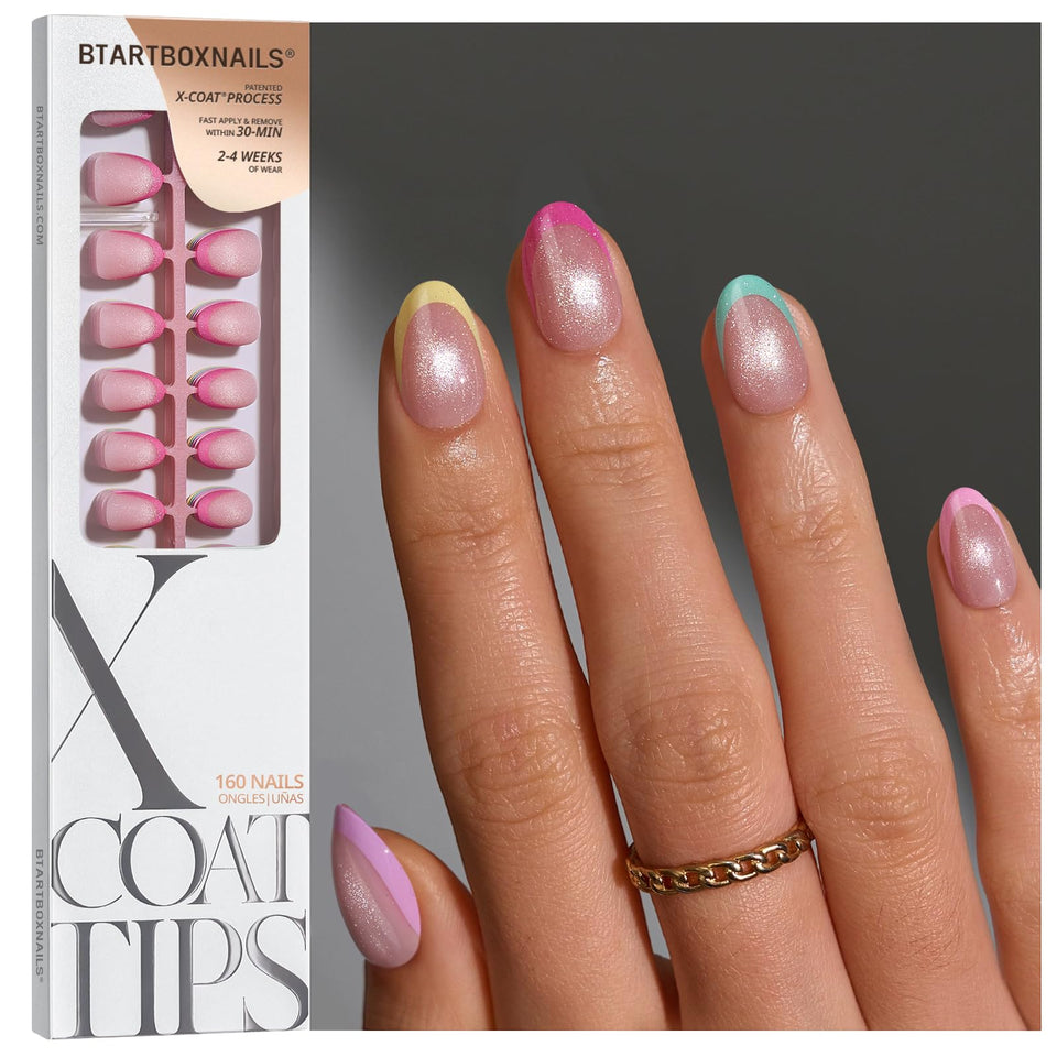 BTArtboxnails front packaging showing 160 nails and pastel French tips benefit easy selection