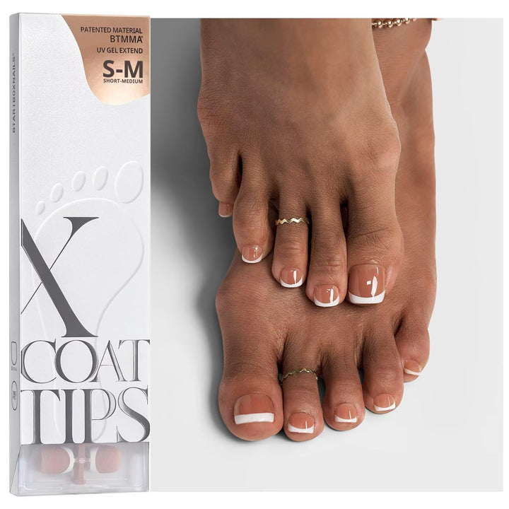 BTArtboxnails front packaging showing full set and brown French tips for easy selection
