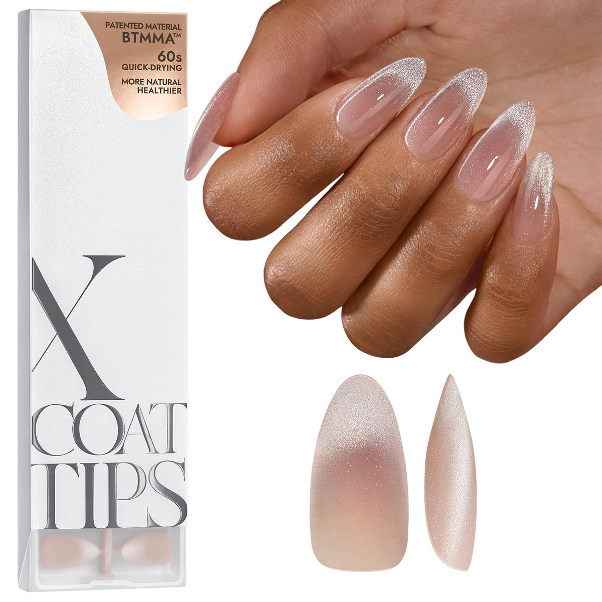 BTArtboxnails front packaging showing the French cat eye tips and kit benefits