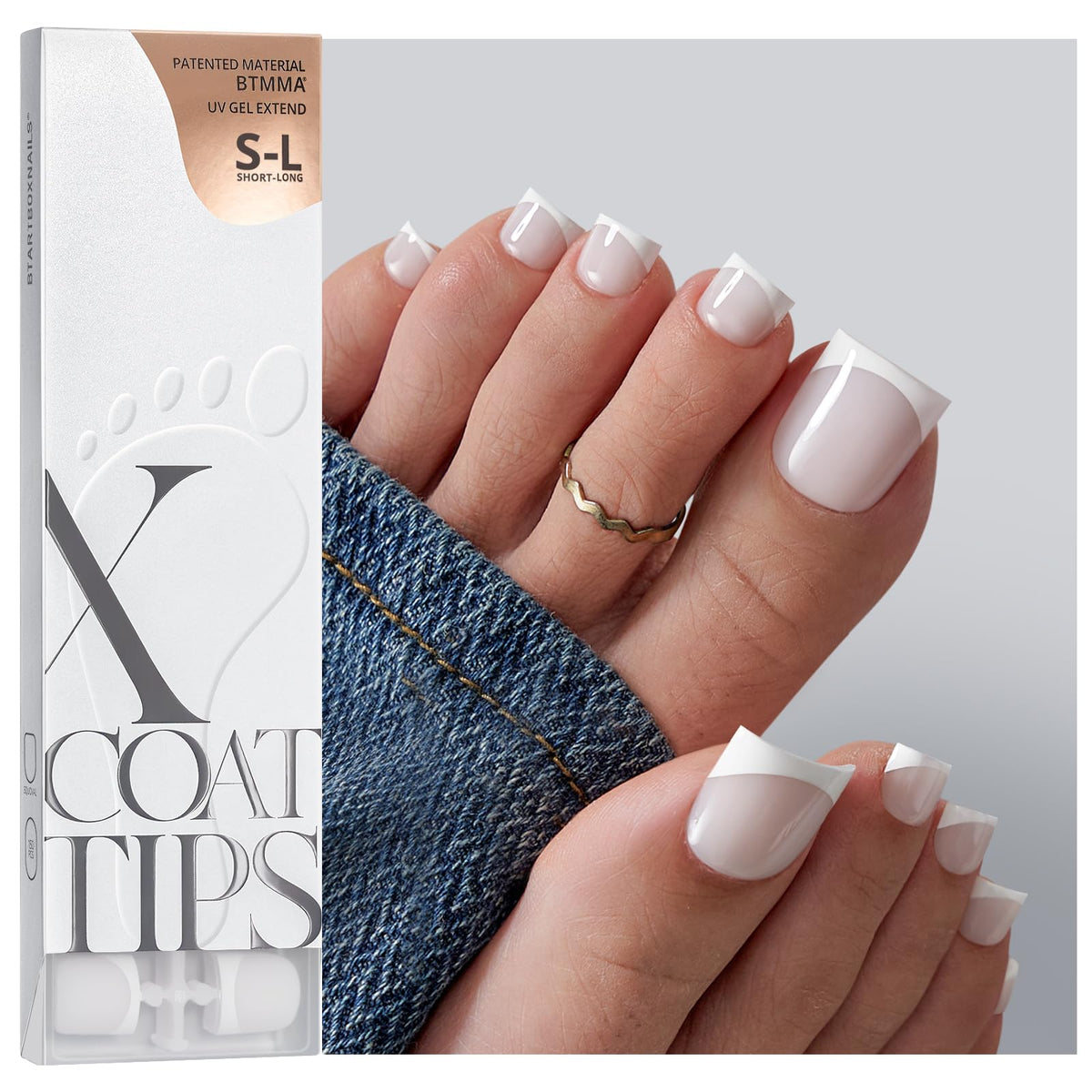 BTArtboxnails front packaging showing 150 white French tips for easy selection