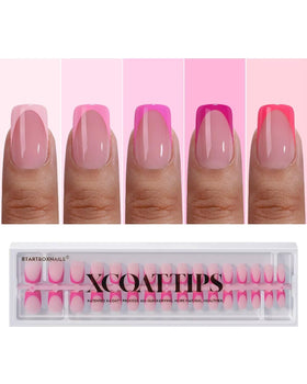 BTArtboxnails front packaging showcasing 160-piece pink French kit and clear contents