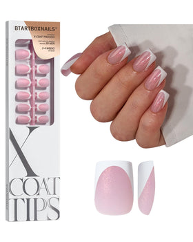 BTArtboxnails front packaging showing 96-piece kit and glitter pink design for quick salon results