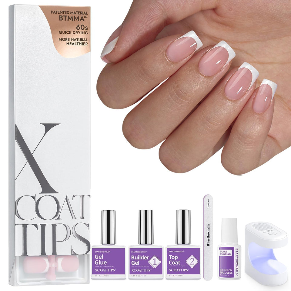 BTArtboxnails front packaging showing complete gel nail kit and lamp for convenient at-home use
