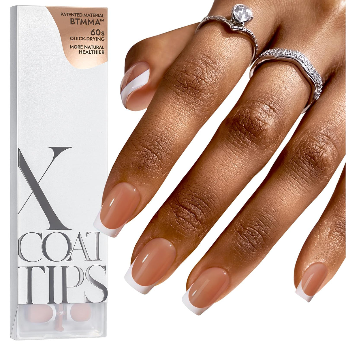 BTArtboxnails front packaging showing 160-piece kit and brown French tips for quick salon look