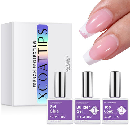 BTARTBOXNAILS front packaging showing three 15ml bottles and kit benefit
