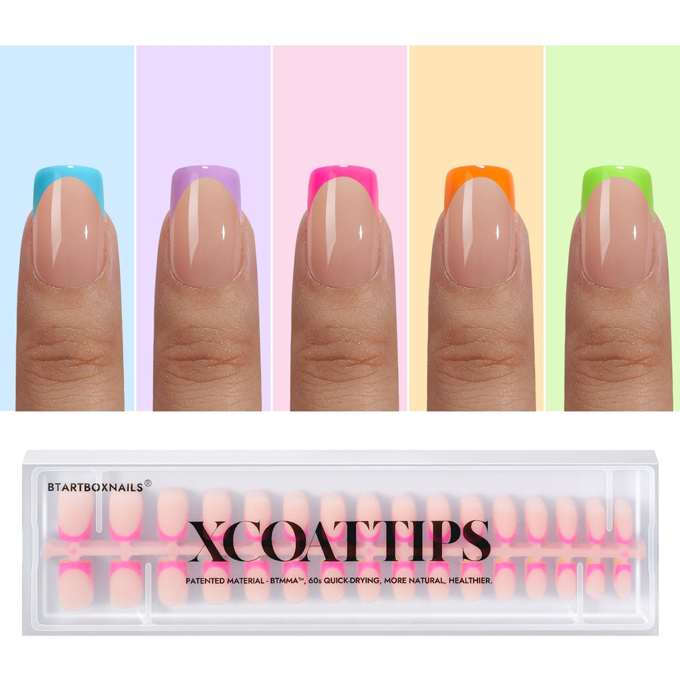 BTArtboxnails front packaging showing 160-piece set and five spring colors for versatility