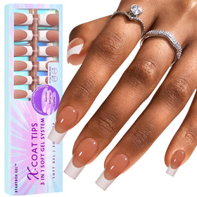 BTARTBOXNAILS front packaging showing 150-piece kit and brown French tips benefit fast selection