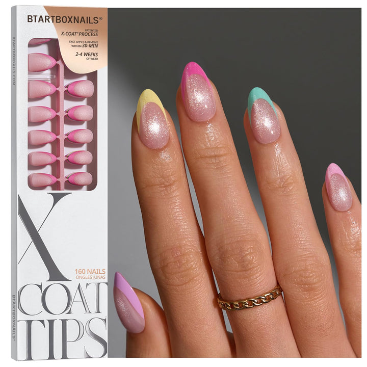 BTArtboxnails front packaging showing full 160-piece set and pastel tips
