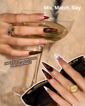 BTArtboxnails on-model hand in use demonstrating comfortable flexible wear outdoors