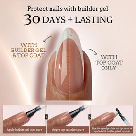 BTArtboxnails press-on tip being applied to nail demonstrating quick application
