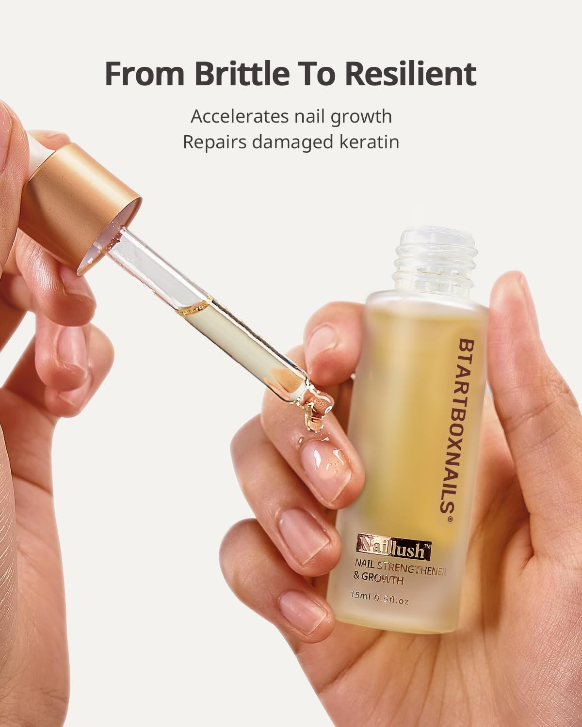 BTArtboxnails label closeup showing natural ingredients and nourishing benefit