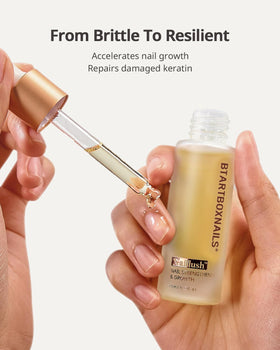 BTArtboxnails label closeup showing natural ingredients and nourishing benefit