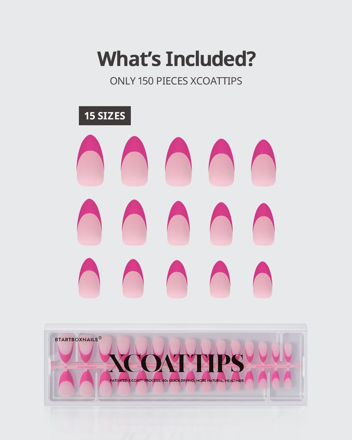 BTArtboxnails lifestyle shot of hands wearing polished pink French almonds