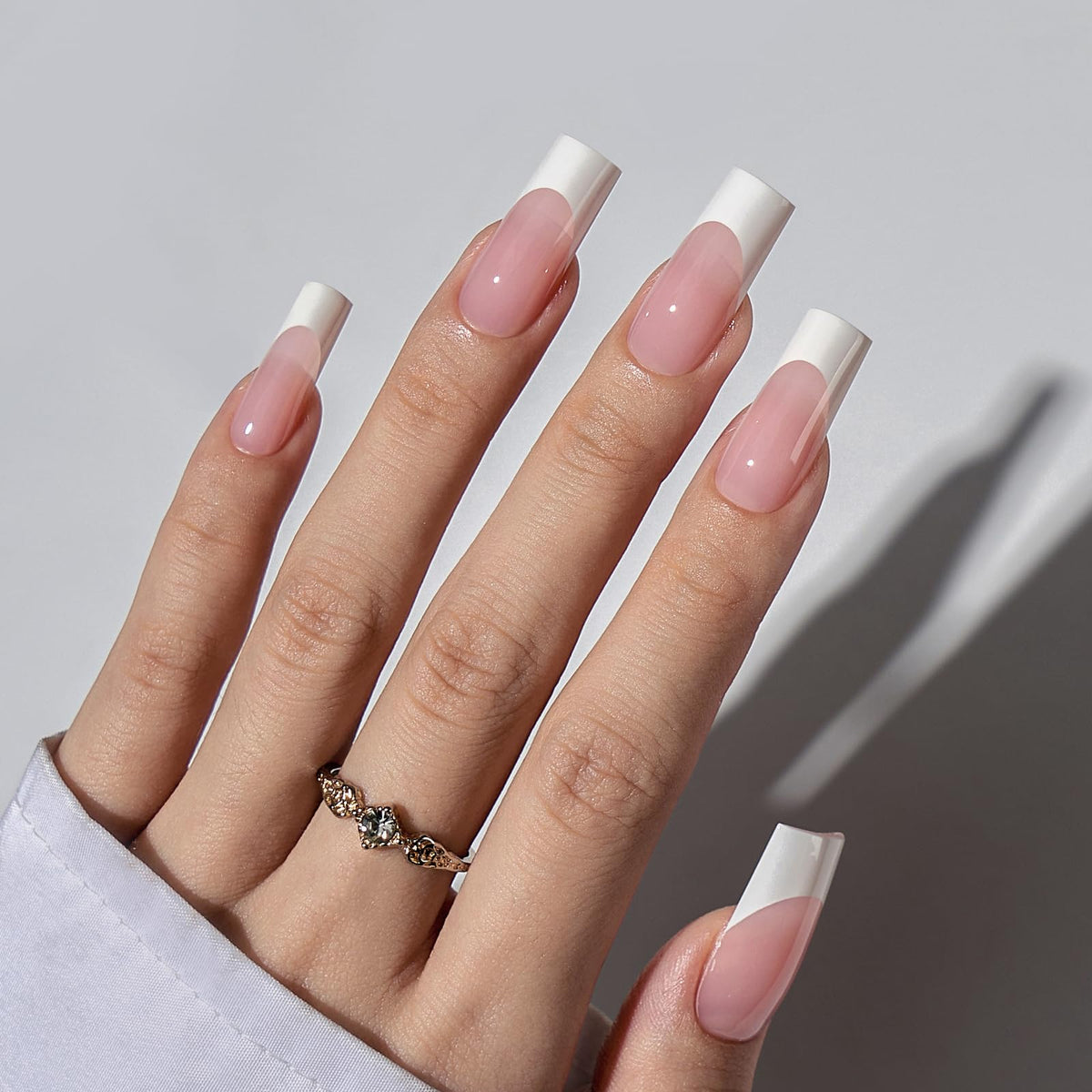 BTArtboxnails long square press-on tips fanned out to show sizes and easy fit