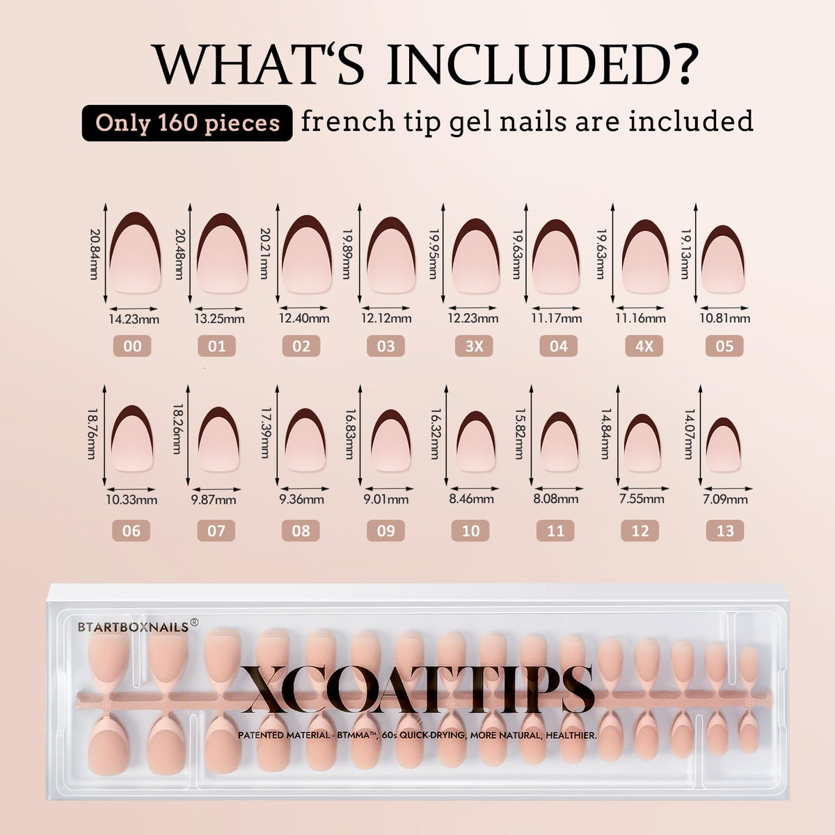 BTArtboxnails scale comparison next to natural nail for size guide