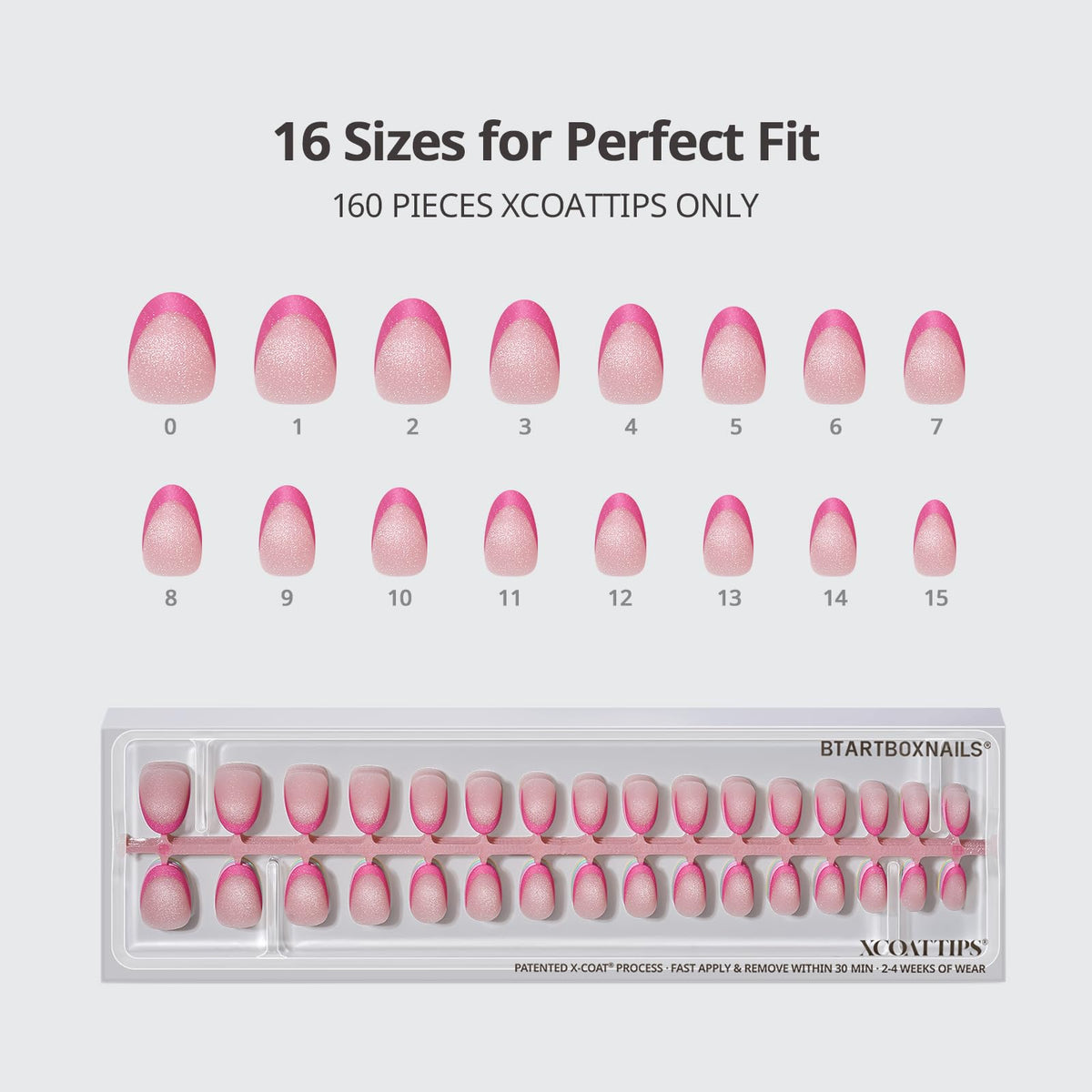 BTArtboxnails size comparison displaying 16 sizes benefit precise fit for many nails