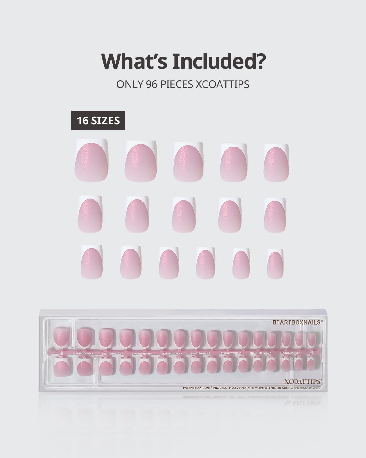 BTArtboxnails size comparison from 00 to15 illustrating customizable perfect fit