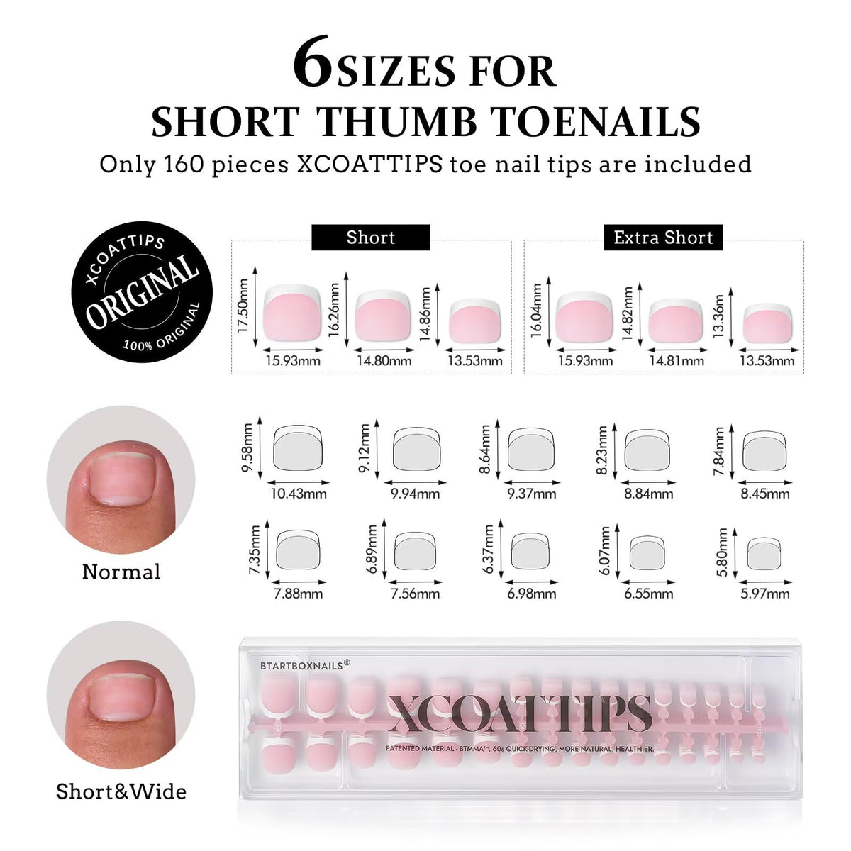 BTARTBOXNAILS cross-section showing 2mm thick soft-gel for durable, supportive wear