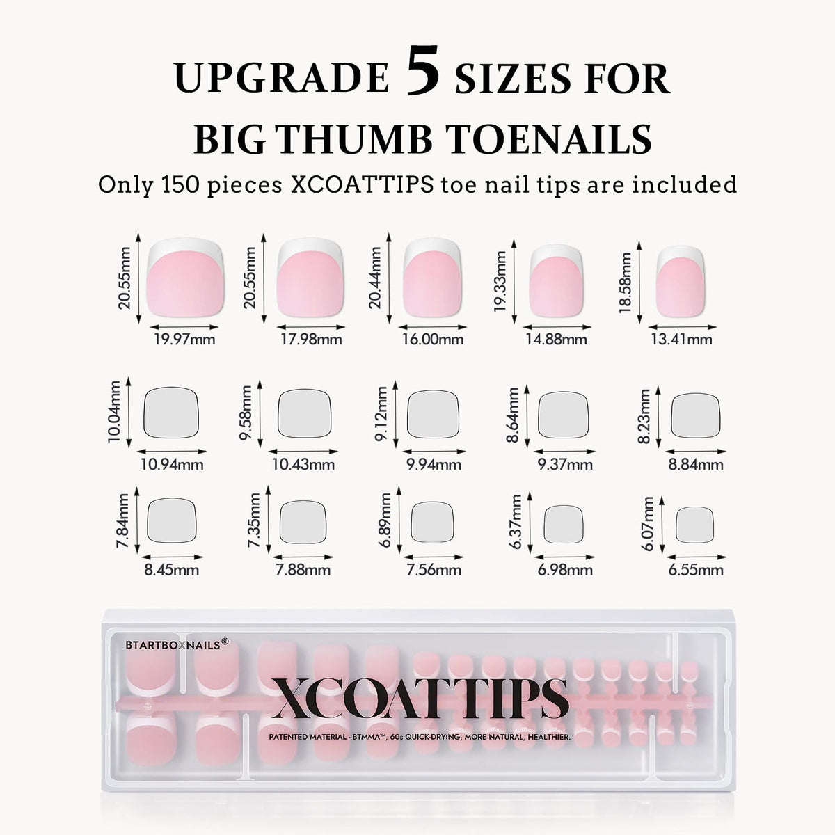 BTArtboxnails side profile of tip thickness showing 2mm soft-gel strength and comfort