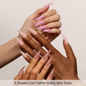 BTArtboxnails five nude shades displayed flat for easy shade selection