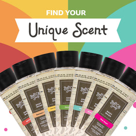 Buff City Soap fragrance notes image suggesting fruity-woody scent balance