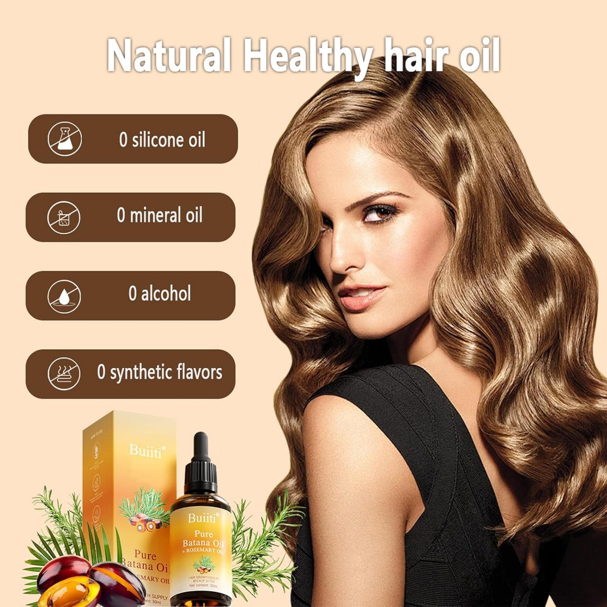 Buiiti oil applied to scalp to nourish roots and soothe dryness