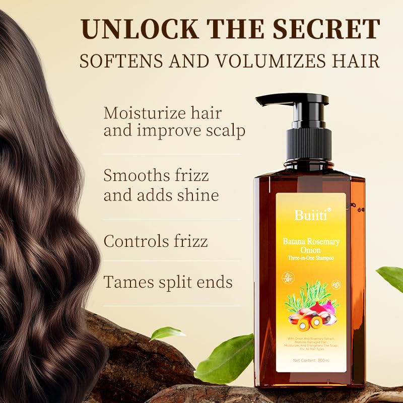 Buiiti shampoo pouring into palm demonstrating easy application and controlled use