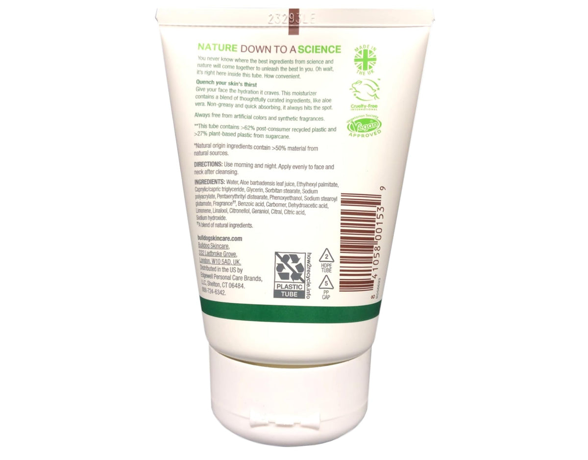 Bulldog Skincare on bathroom counter in routine setting demonstrating travel-friendly size