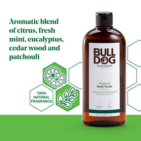 Bulldog amber bottle close-up highlighting recycled plastic and eco-friendly design benefit