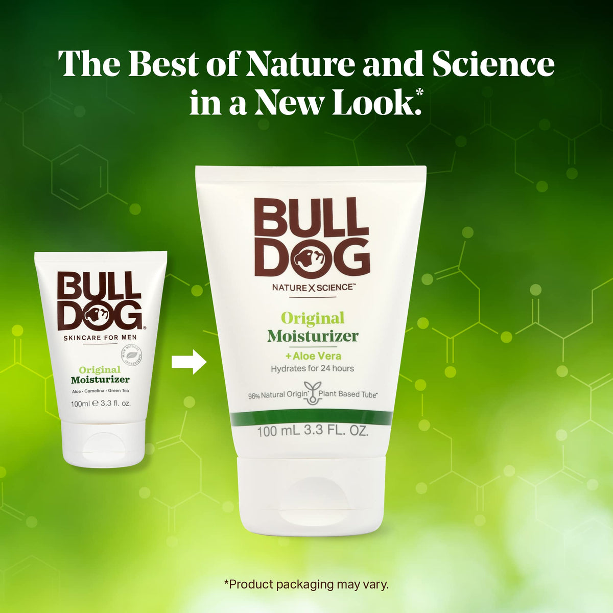 Bulldog open tube texture close-up showing lightweight cream for fast absorption