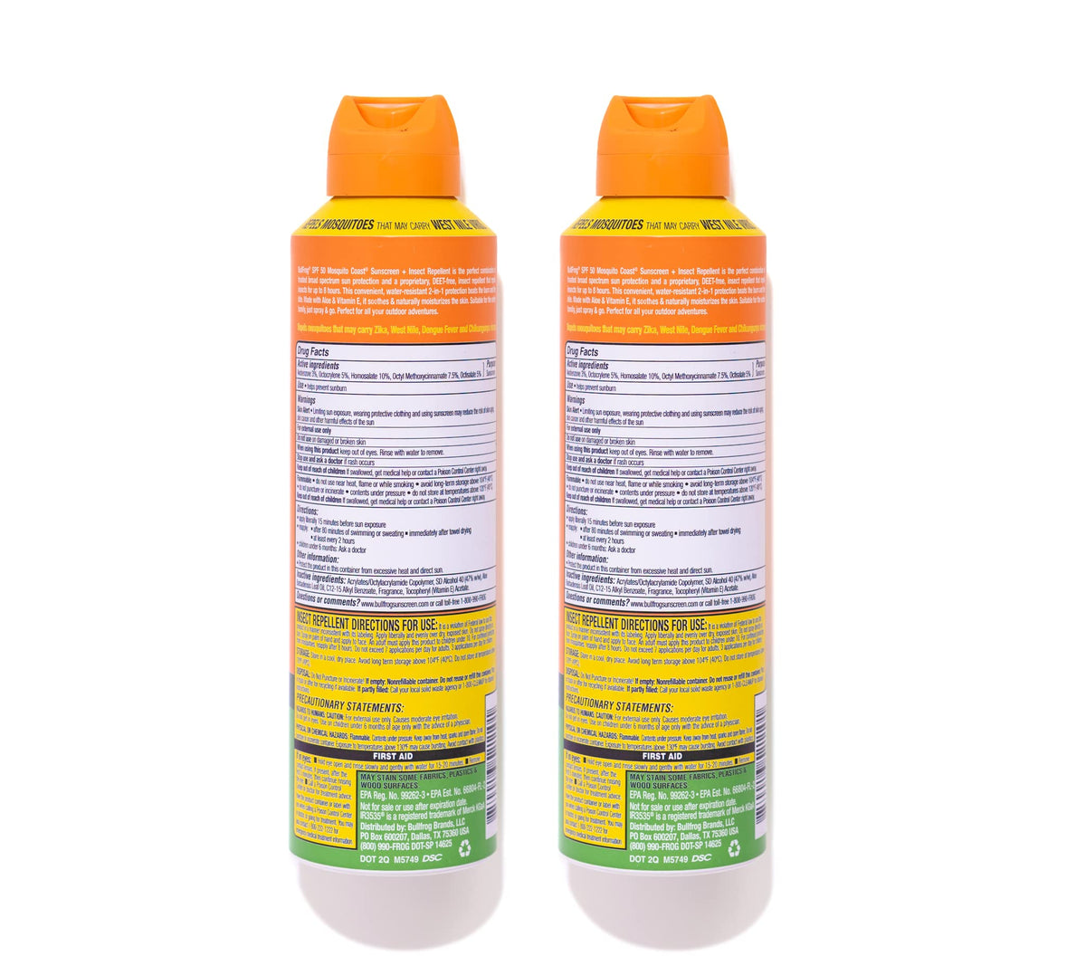 Bullfrog back label with instructions and ingredient details