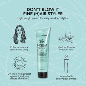Bumble and bumble air-dried finish on model showing airy natural texture