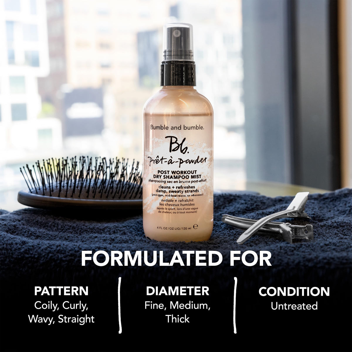 Bumble and bumble application on curly hair revitalizing volume and scent