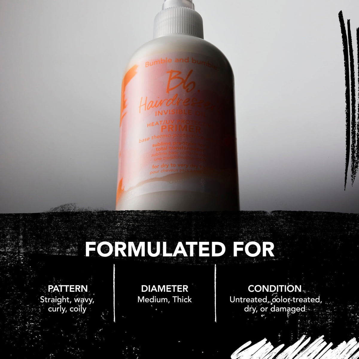 Bumble and bumble before and after smoothing for reduced frizz